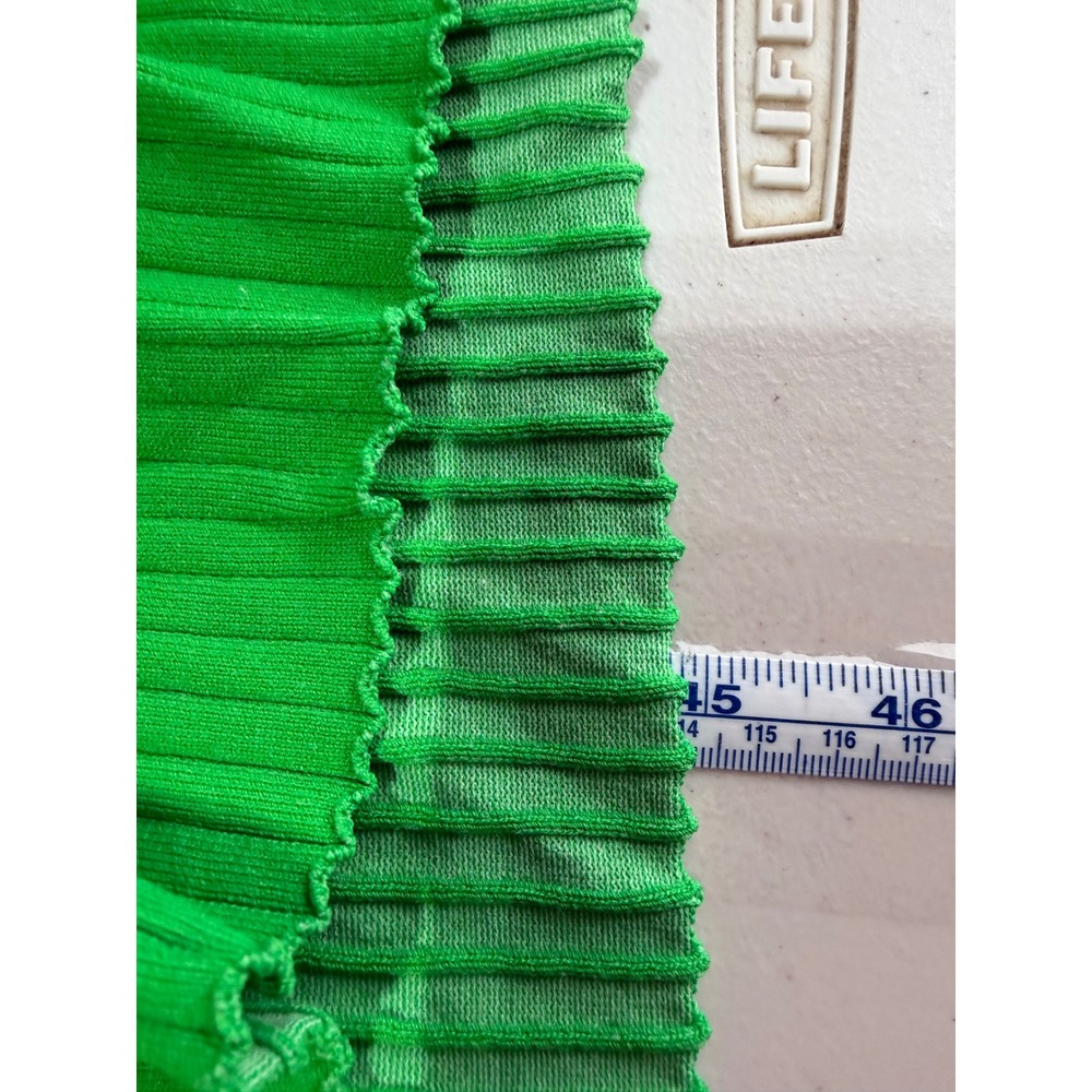 JUST FEMALE Fresh Dress Womens L Kelly Green Ribbed Knit Midi Scandi Bright - Picture 9 of 10